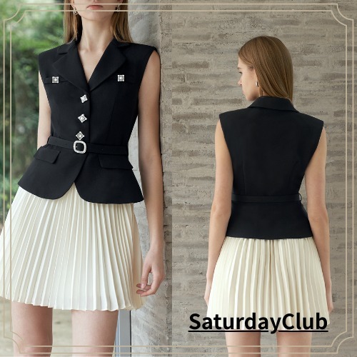 【SaturdayClub】Colorblock Pleated Skirt ワンピース
