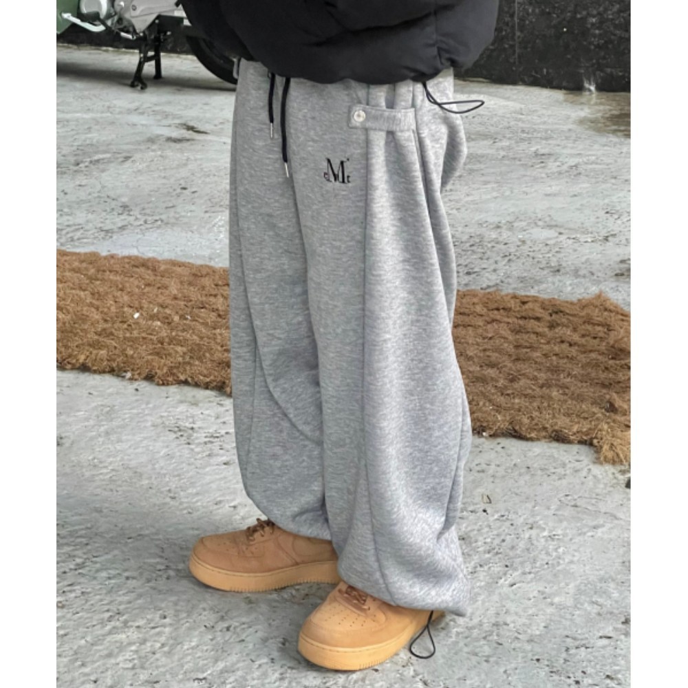 ★MUCENT★ Weir side button sweatpants unisex 2 colors P0000