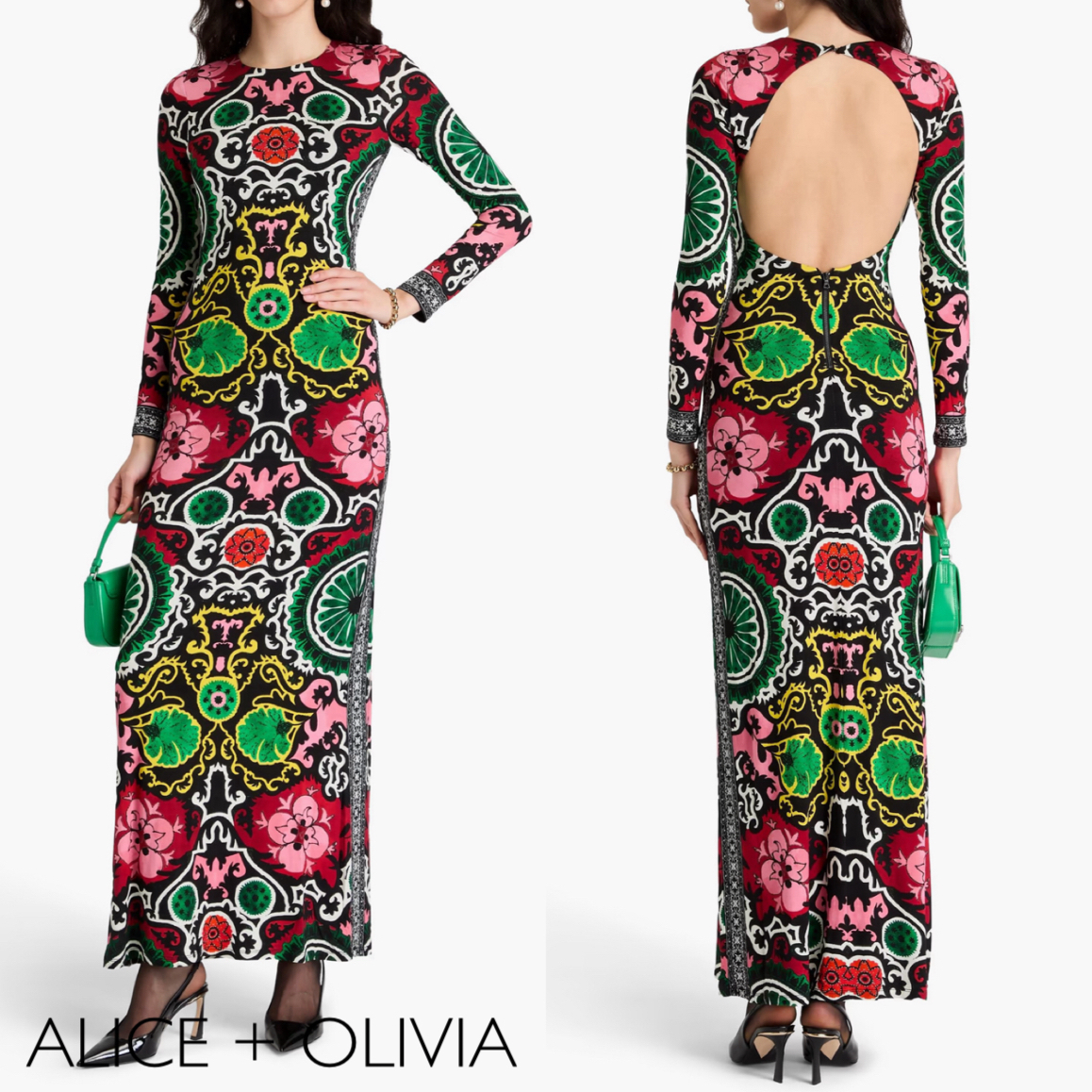 プリント柄★オープンバック★マキシワンピース★ALICE + OLIVIA
