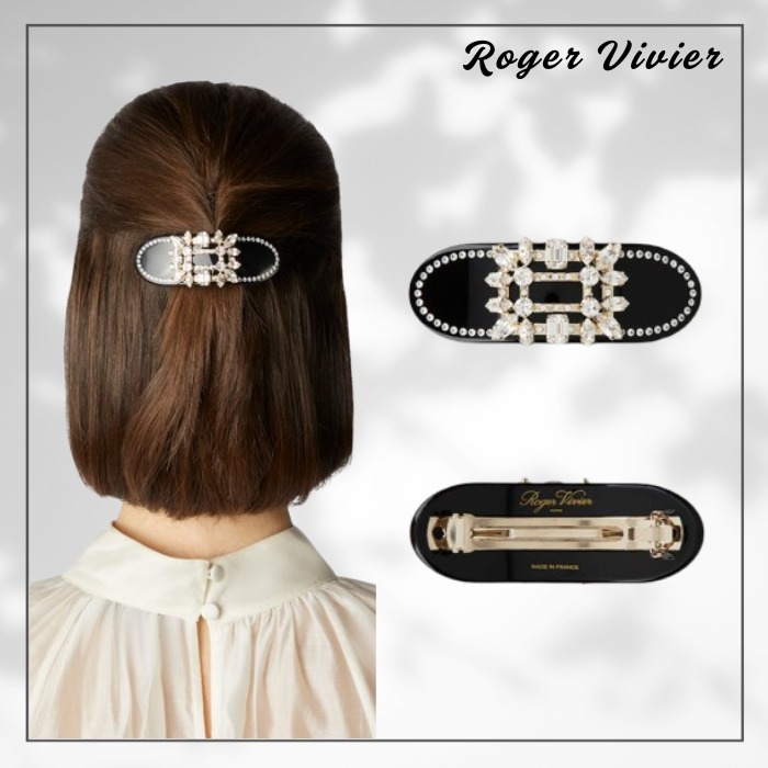 【ROGER VIVIER】ブラック ブロッシュ ヴィヴィエ ヘアクリップ