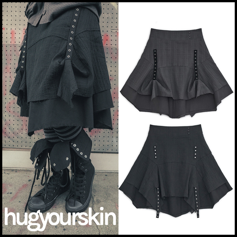 HUG YOUR SKIN ■ Strappy Layered Midi Skir
