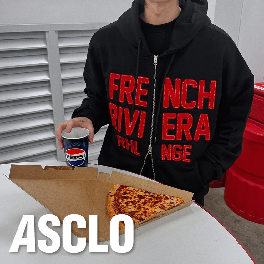 パーカー・フーディ ASCLO French Embroidery Hood Zip Up (4color)