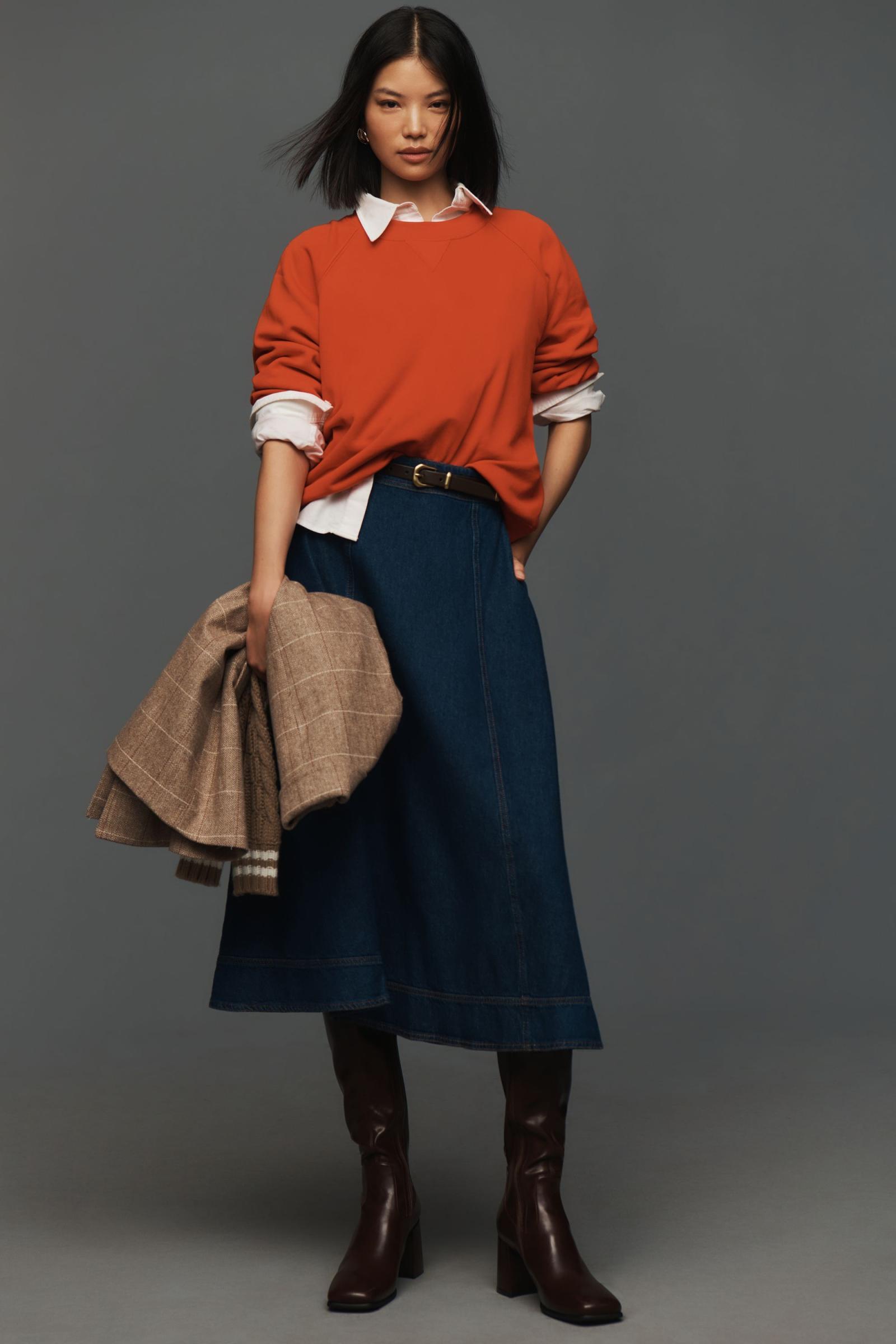 【Anthropologie】Reformation デリラ・デニム・ミディスカート Anthropologie】Reformation デリラ・デニム・ミディスカート