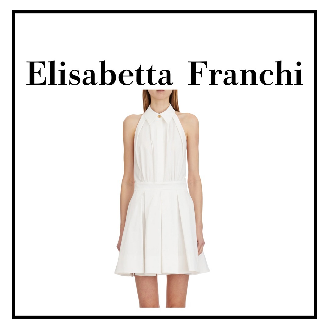 【ELISABETTA FRANCHI】ギャバジン ドレス