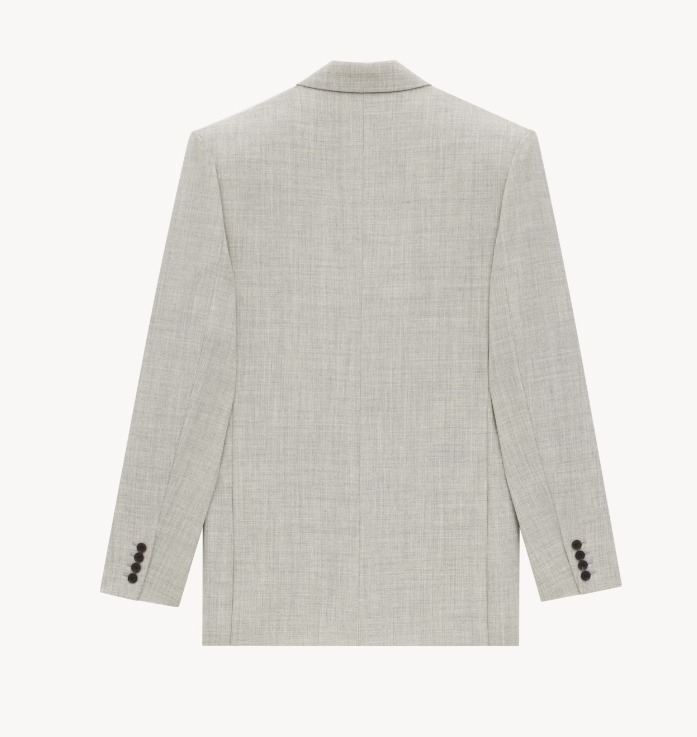 Saint Laurent《ダブルブレストジャケット》グレー ウール 直営