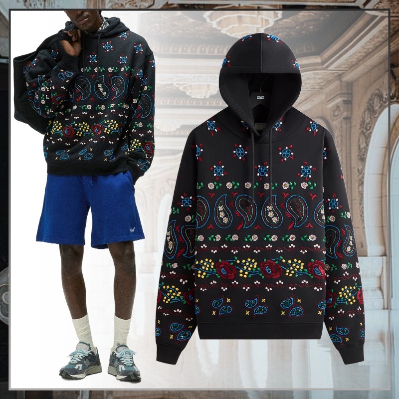 カジュアル【KITH NYC】ペイズリー柄 フローラル フーディ
