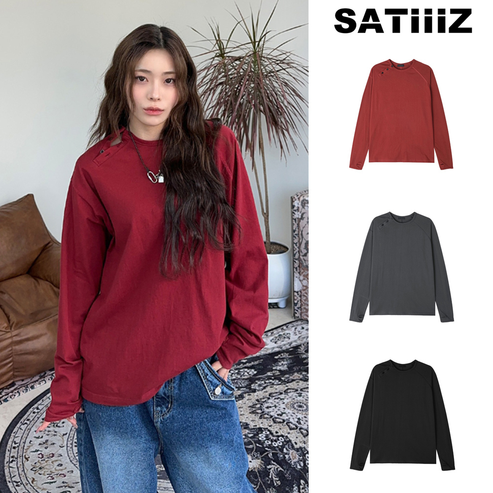 【SATIIIZ】Haas shoulder button t-shirt