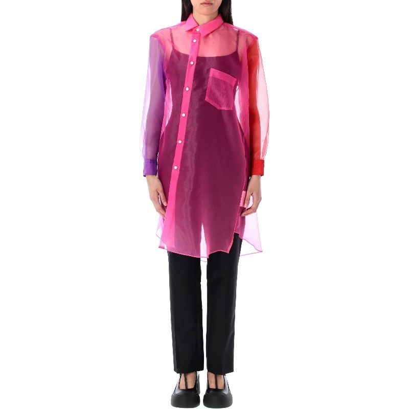 Tシャツ・カットソー COMME des GARCONS COLOR BLOCK ORGANZA SHIRT (GOB01105 1)