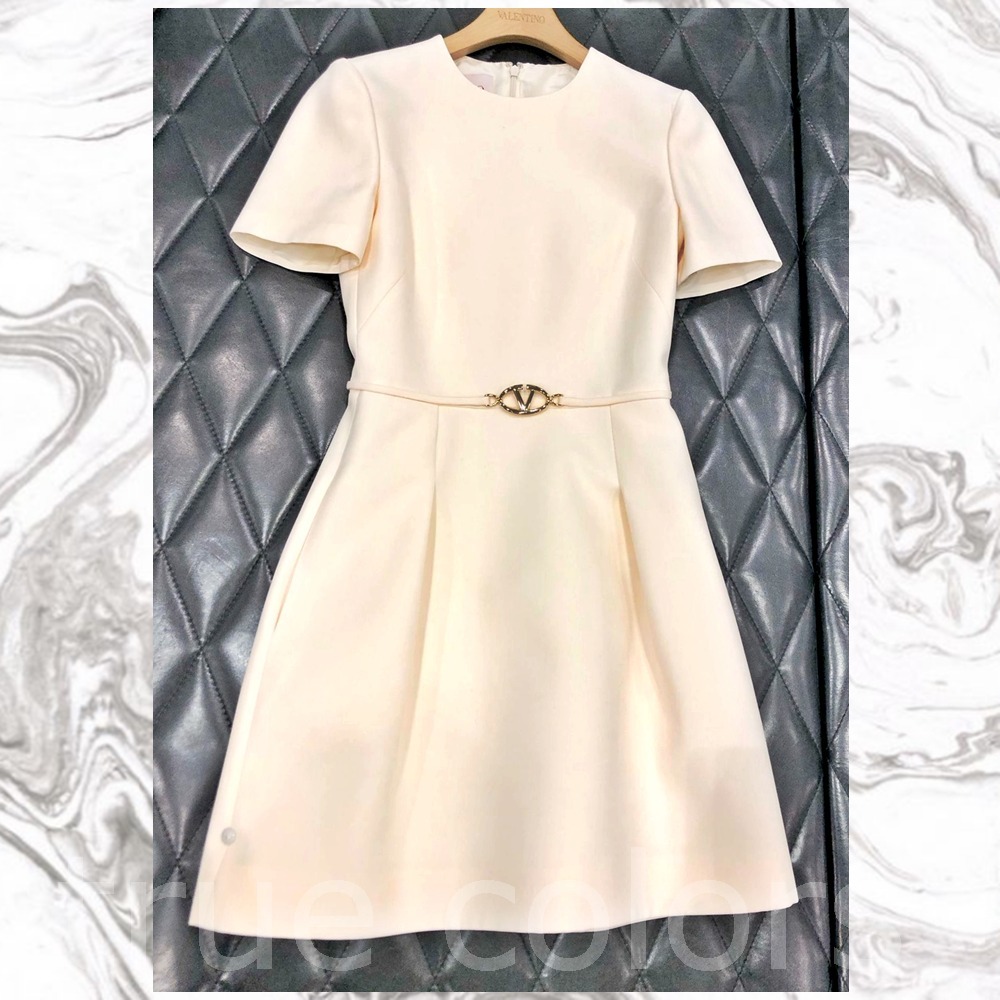 VALENTINO ヴァレンティノ クレープクチュール ミニドレス*IVORY