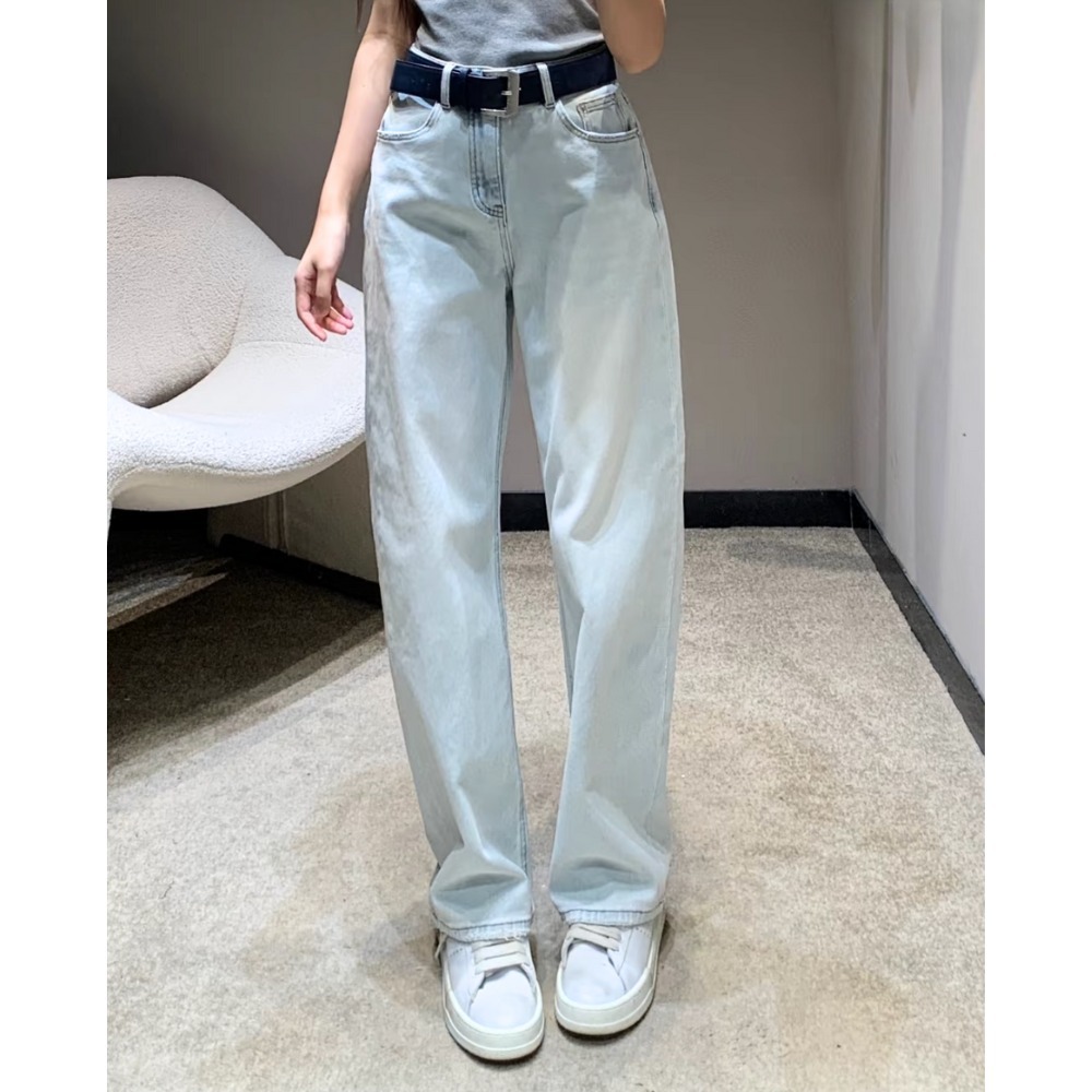 《大人かわいい》【MiuMiu】デニムパンツ レース ロゴ ジーンズ
