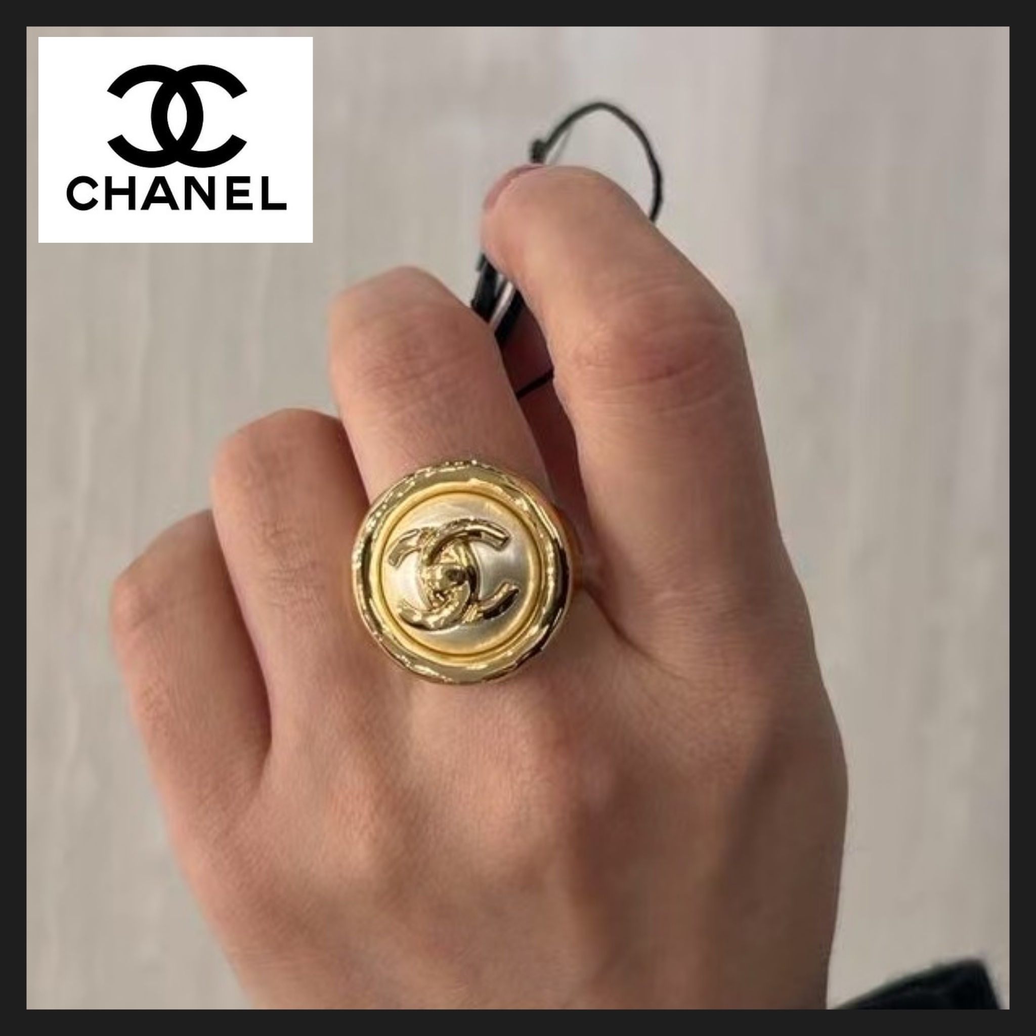 【CHANEL】ゴージャスな存在感◎シャネル ゴールドリング