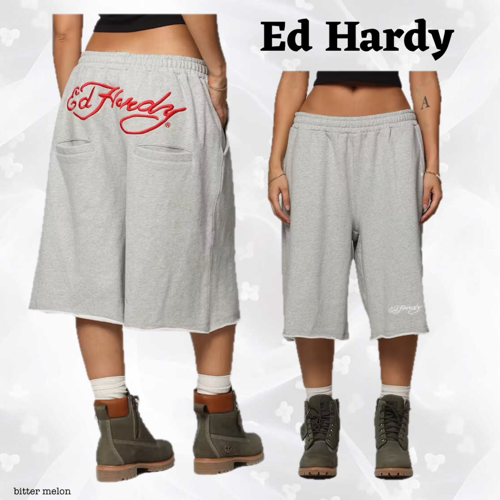 Ed Hardyエドハーディ◆バギー フリース ショーツ ユニセックス