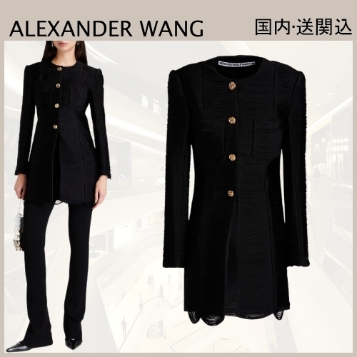ALEXANDER WANG メッシュ コート フリンジ付き