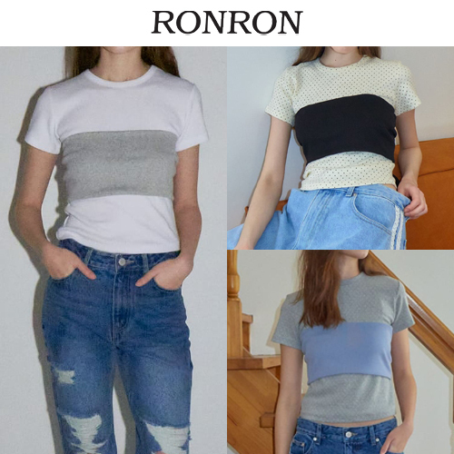 ★25SS新作★RONRON★KNOT BUSTIER 2 WAY SHORT SLEEVE T SHIRT