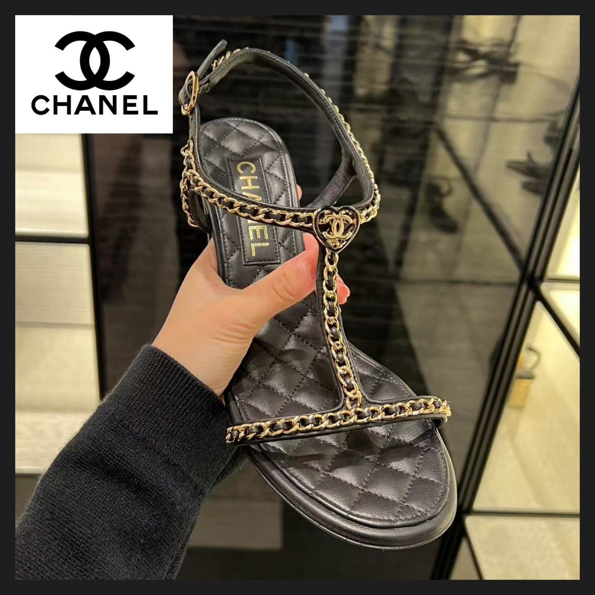【CHANEL】さりげないハートがゴージャス♪シャネル サンダル