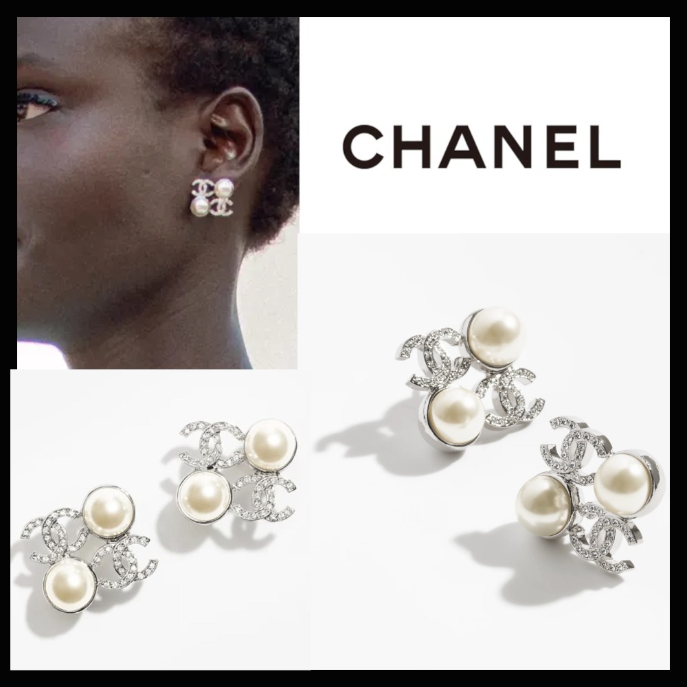 CCロゴ×パールが可愛い♡CHANEL ピアス ラインストーン