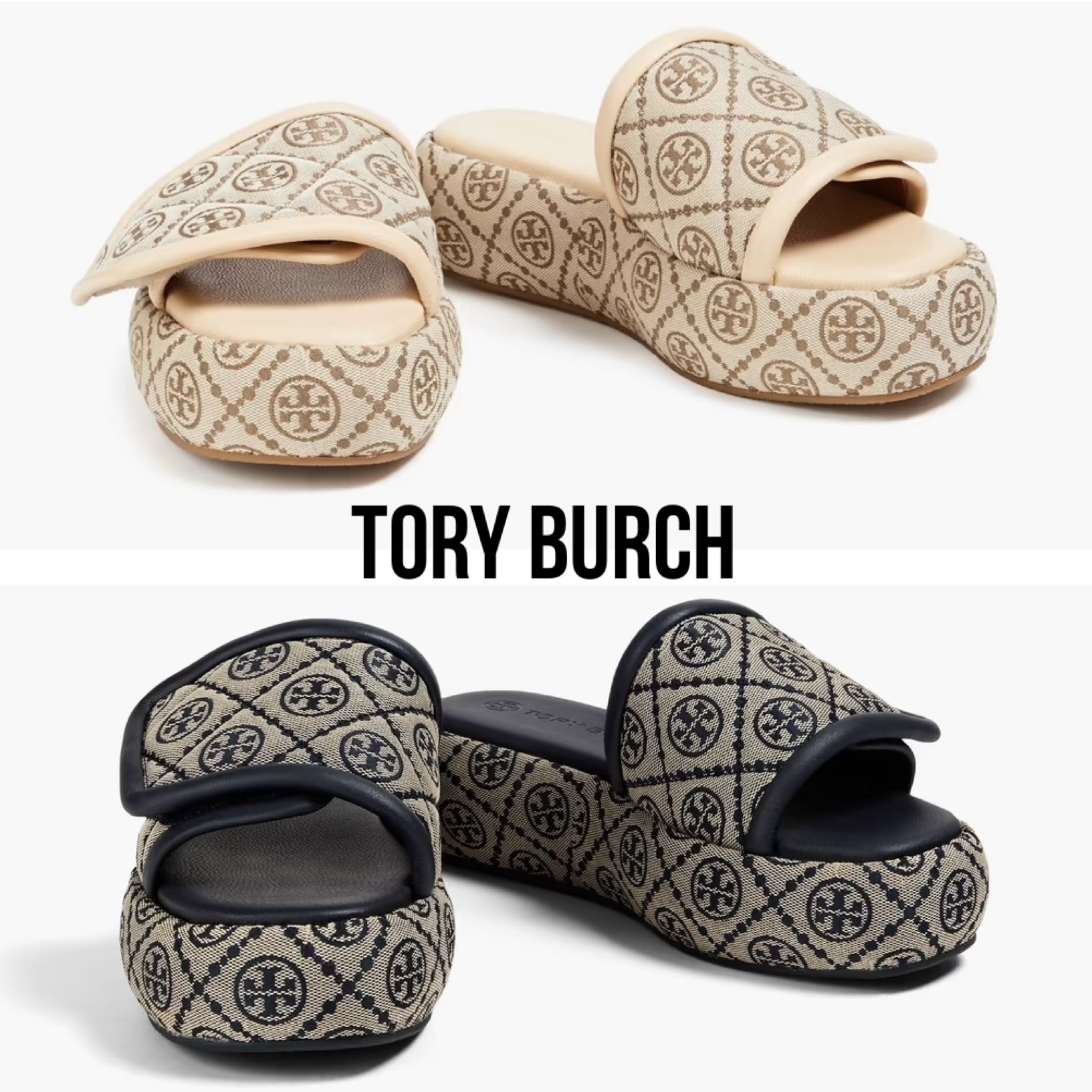 送料関税込み☆TORY BURCH ロゴデザイン スライドサンダル