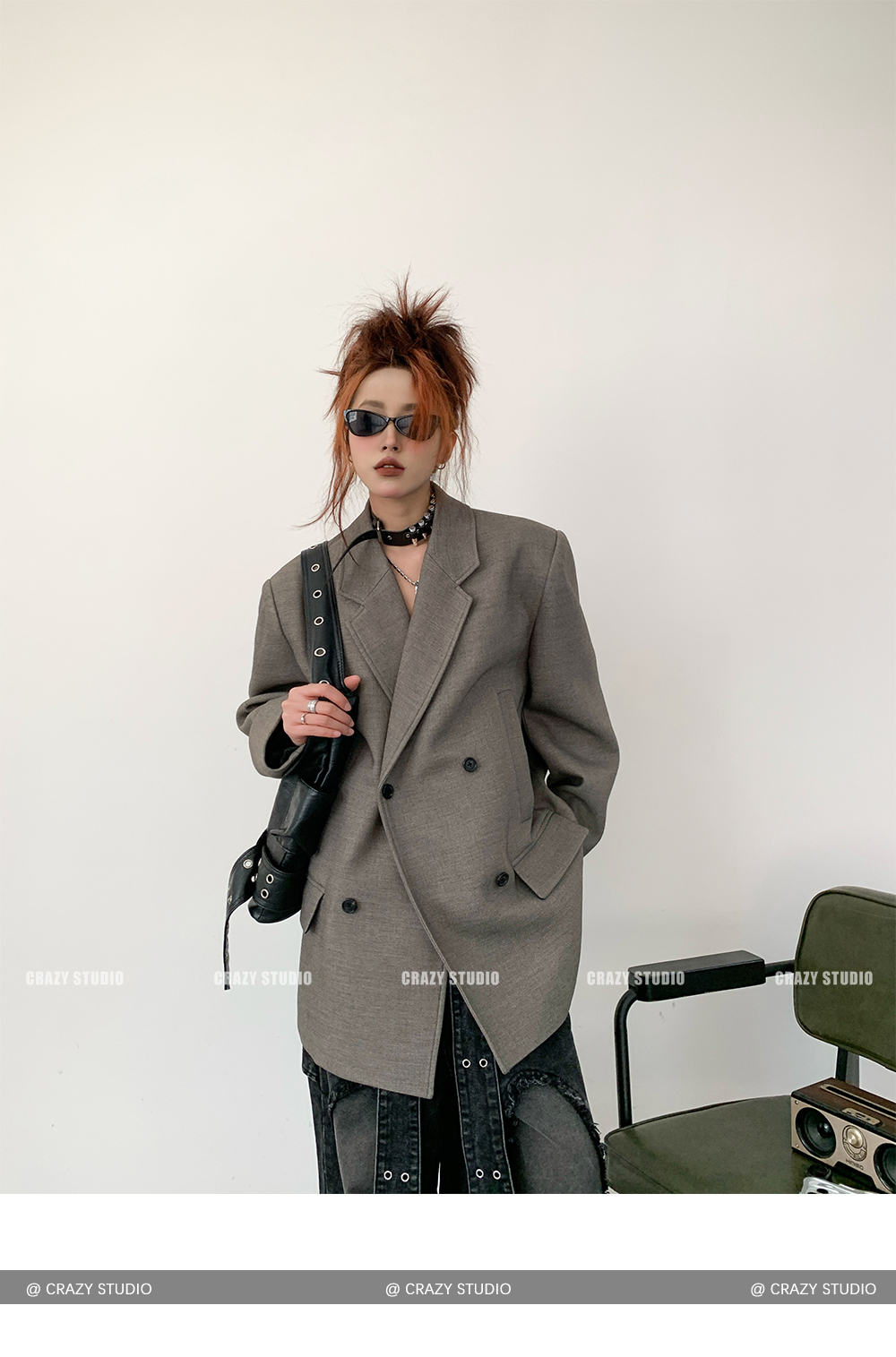アウター 長袖 ストリート ジャケット グレー 韓国