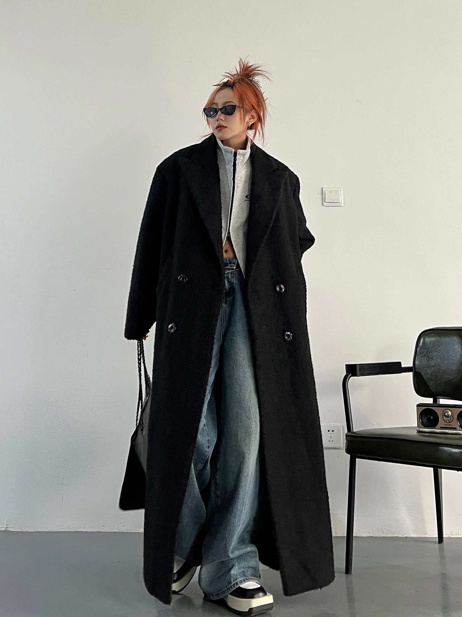 アウター コート ブラック ストリート ジャケット ロング 韓国
