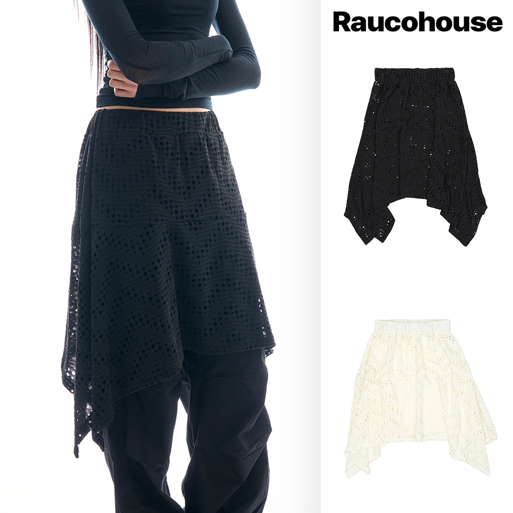 【Raucohouse】Arvia punching banding skirt