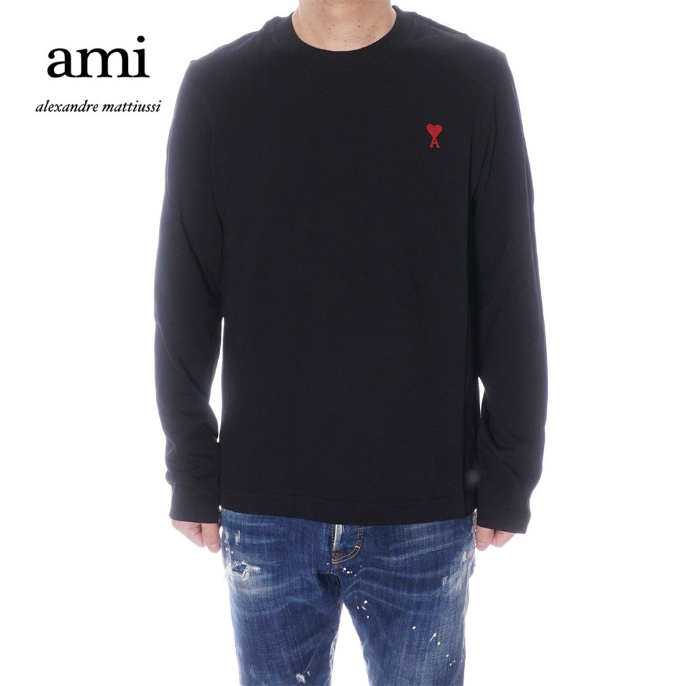 【即発】AMI ロングTシャツ 長袖 ロンT BFUTS235.724 001
