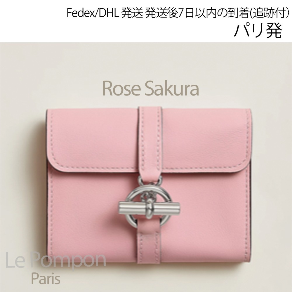 Hermes☆Glenan Compact ウォレット_Rose Sakura_パリ発