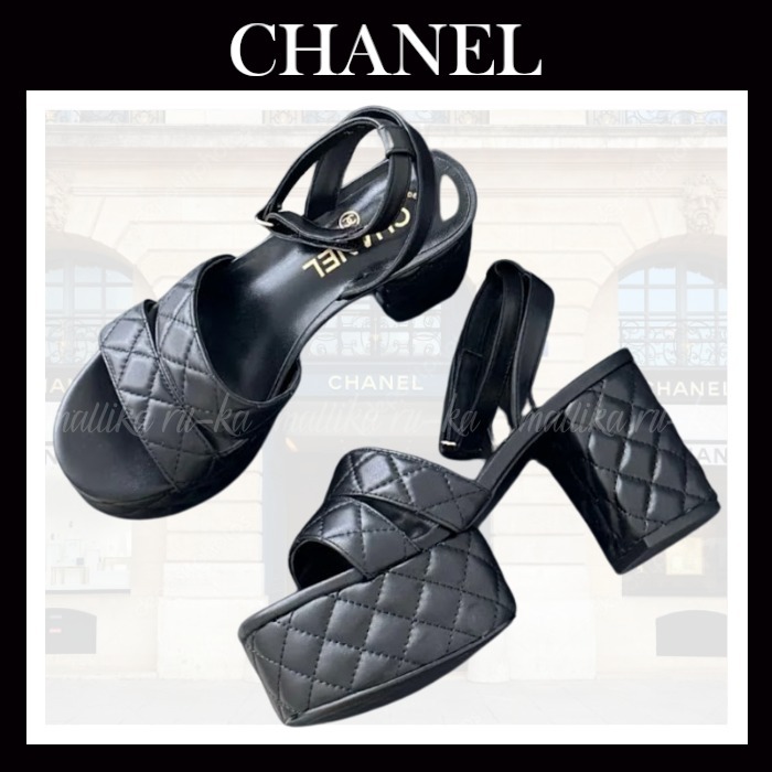 スタイルアップ【CHANEL】シャネル マトラッセ厚底サンダル