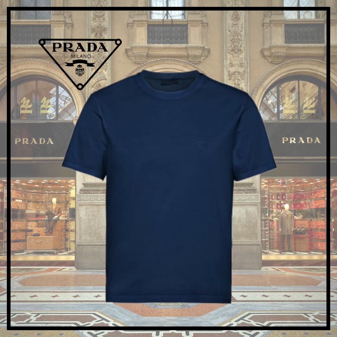 【PRADA】ストレッチコットン Tシャツ★ネイビー★XXXL