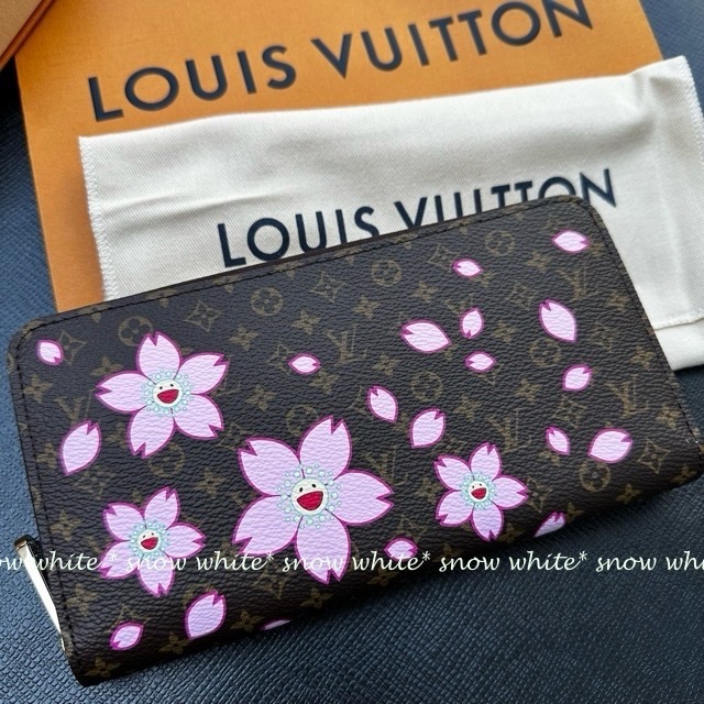 明日着 限定 LV×TM サクラ♪モノグラム 村上隆 ZIPPY 長財布