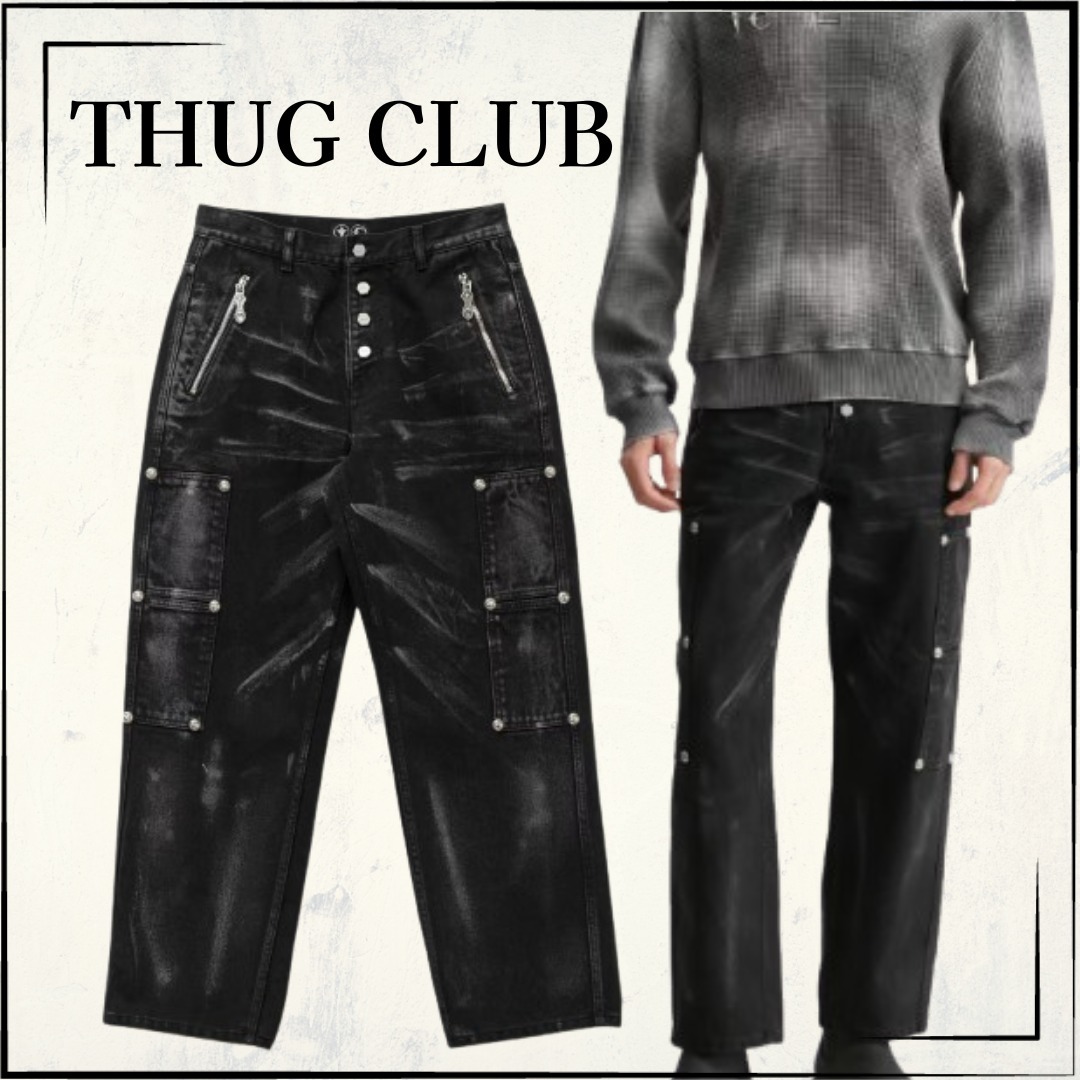 【THUG CLUB】関税込☆Leave a Trace Denim Pants Black