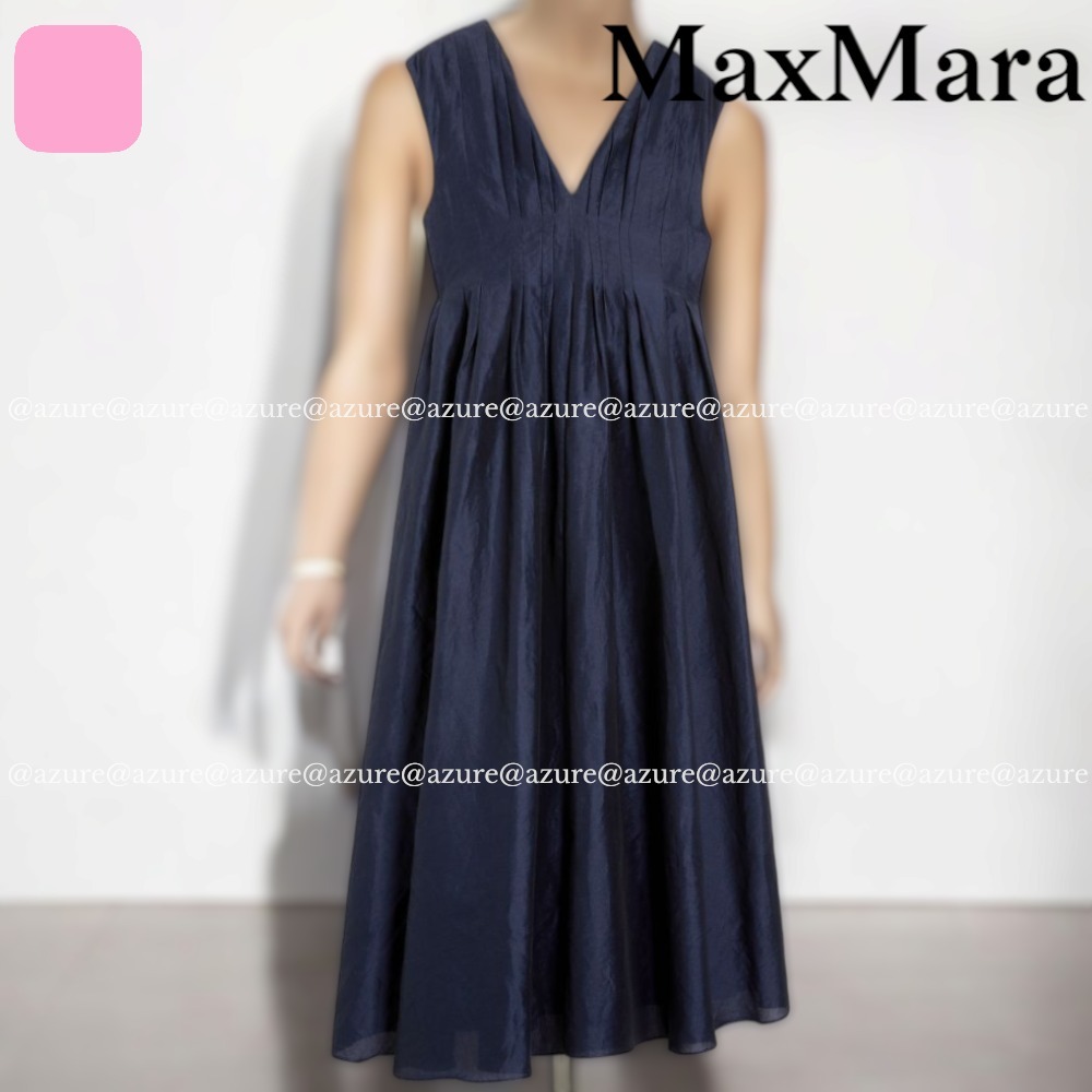 直営♪'S Max Mara コットン＆ラミー プリーツドレス PIEGA