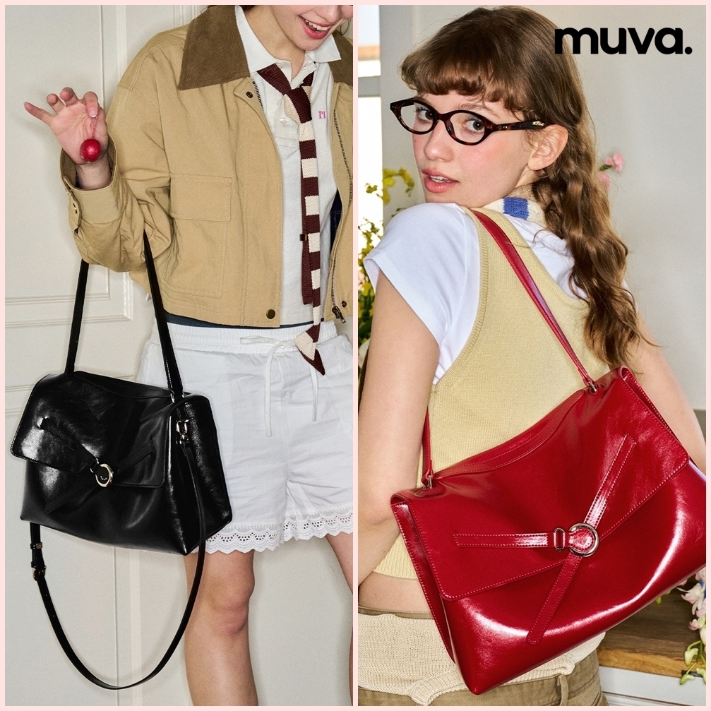 muva■大容量 レトロ調 ショルダーバッグ 通勤・通学 CL0411