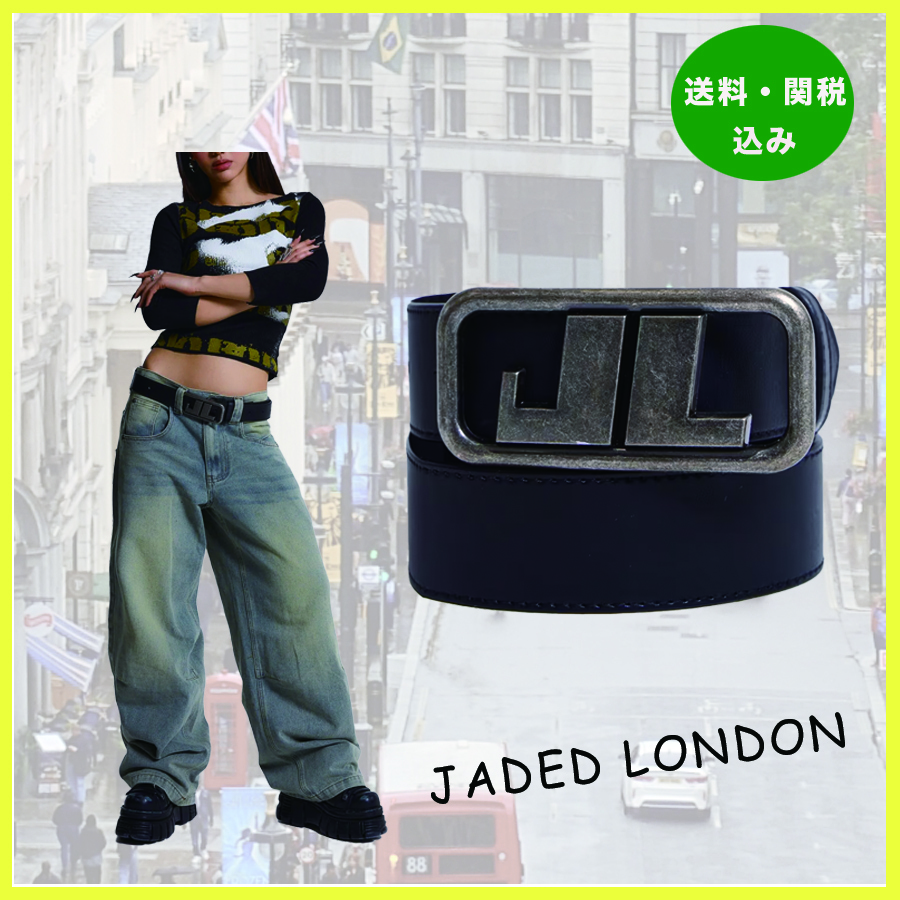送料/関税込み【JADED LONDON】エンブレム レザー ベルト