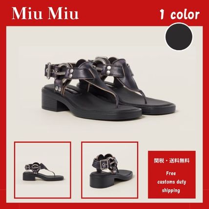 サンダル・ミュール MiuMiu FW25 Miu Miu With Heel Black (5I474EF055 038F0967) Miu Miu Sandals | FARFETCH US