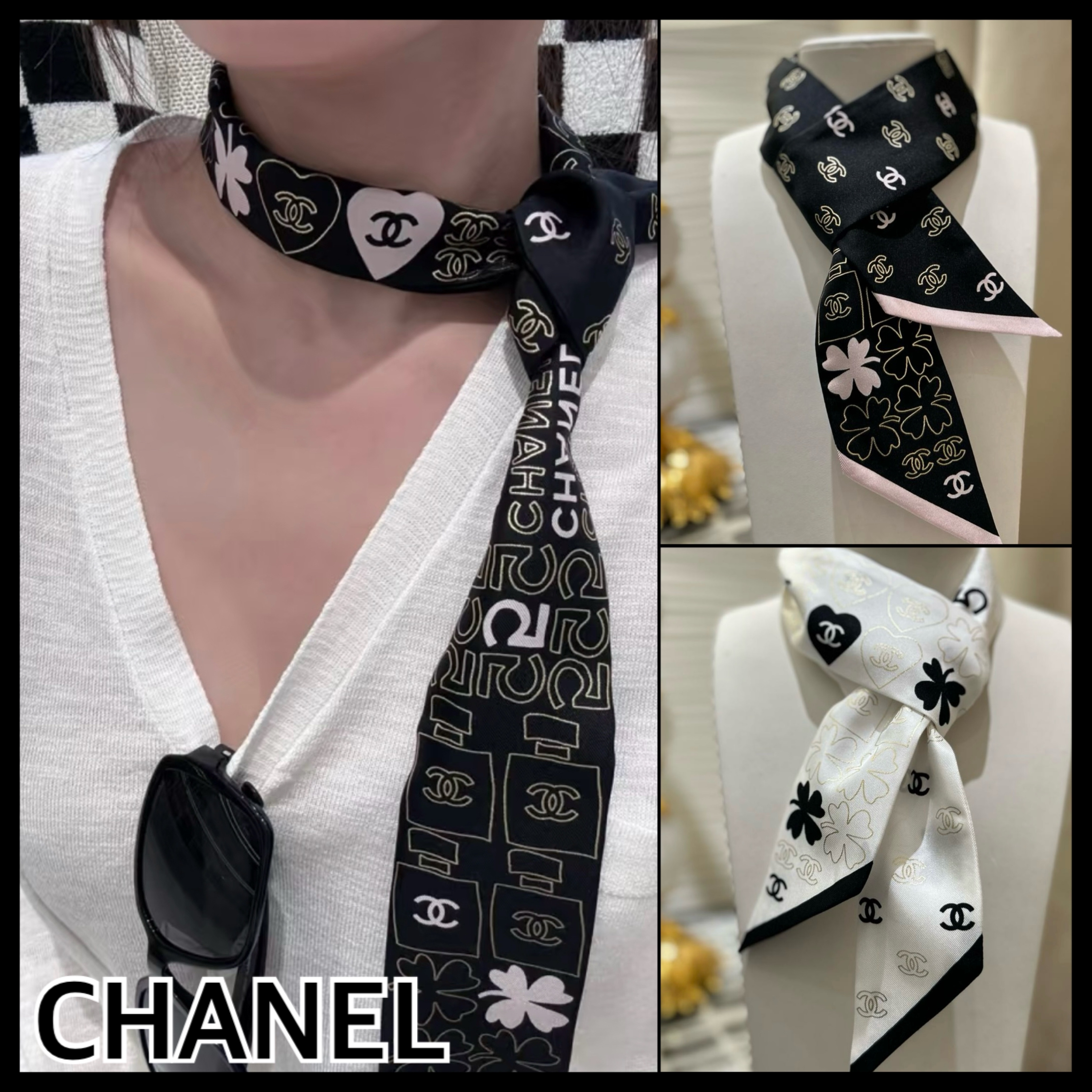 アレンジ自在♪【CHANEL】25S CCロゴ ツイリー