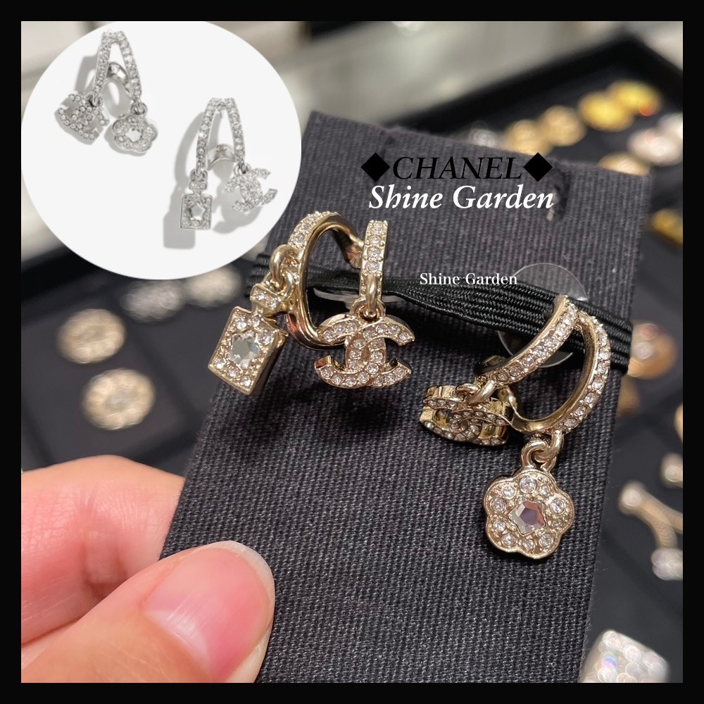 25ss カメリア×香水ボトルが煌めく♪ CHANEL ピアス CCビジュー
