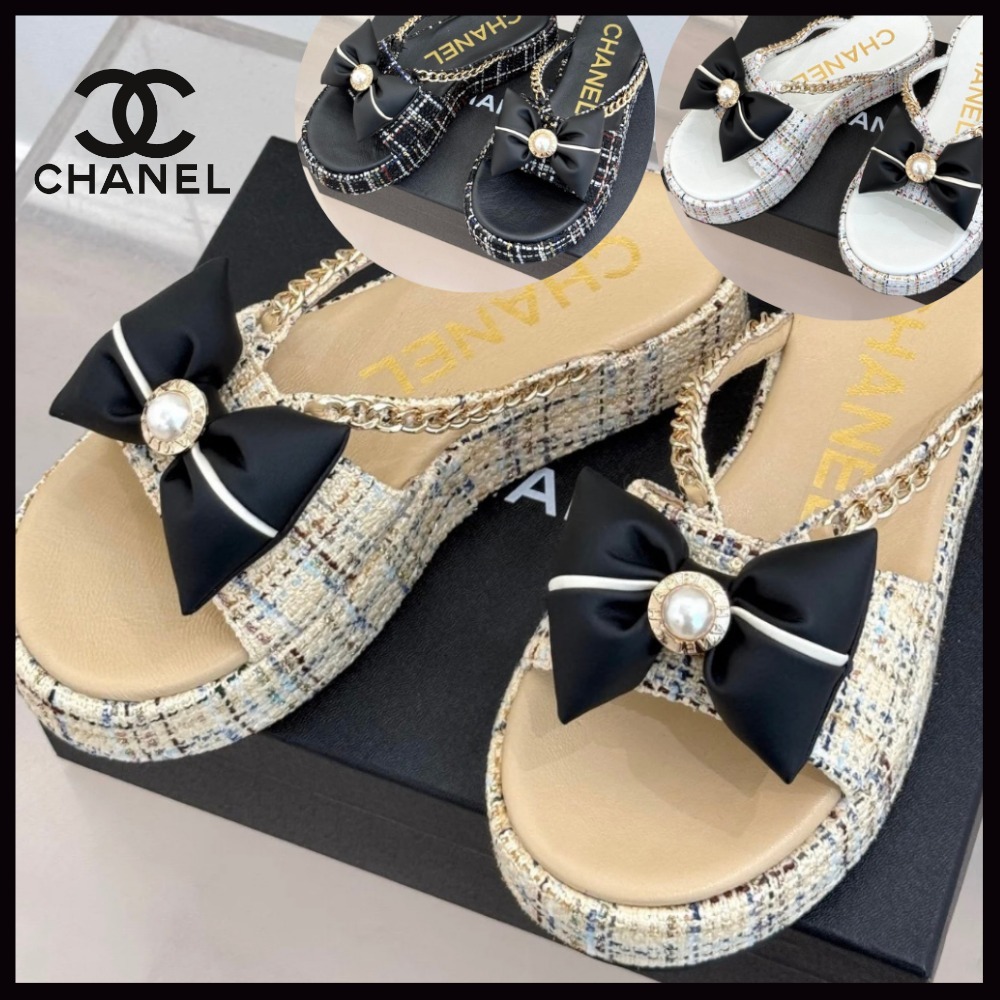 【大きめのリボンが特徴的♪】CHANEL サンダル