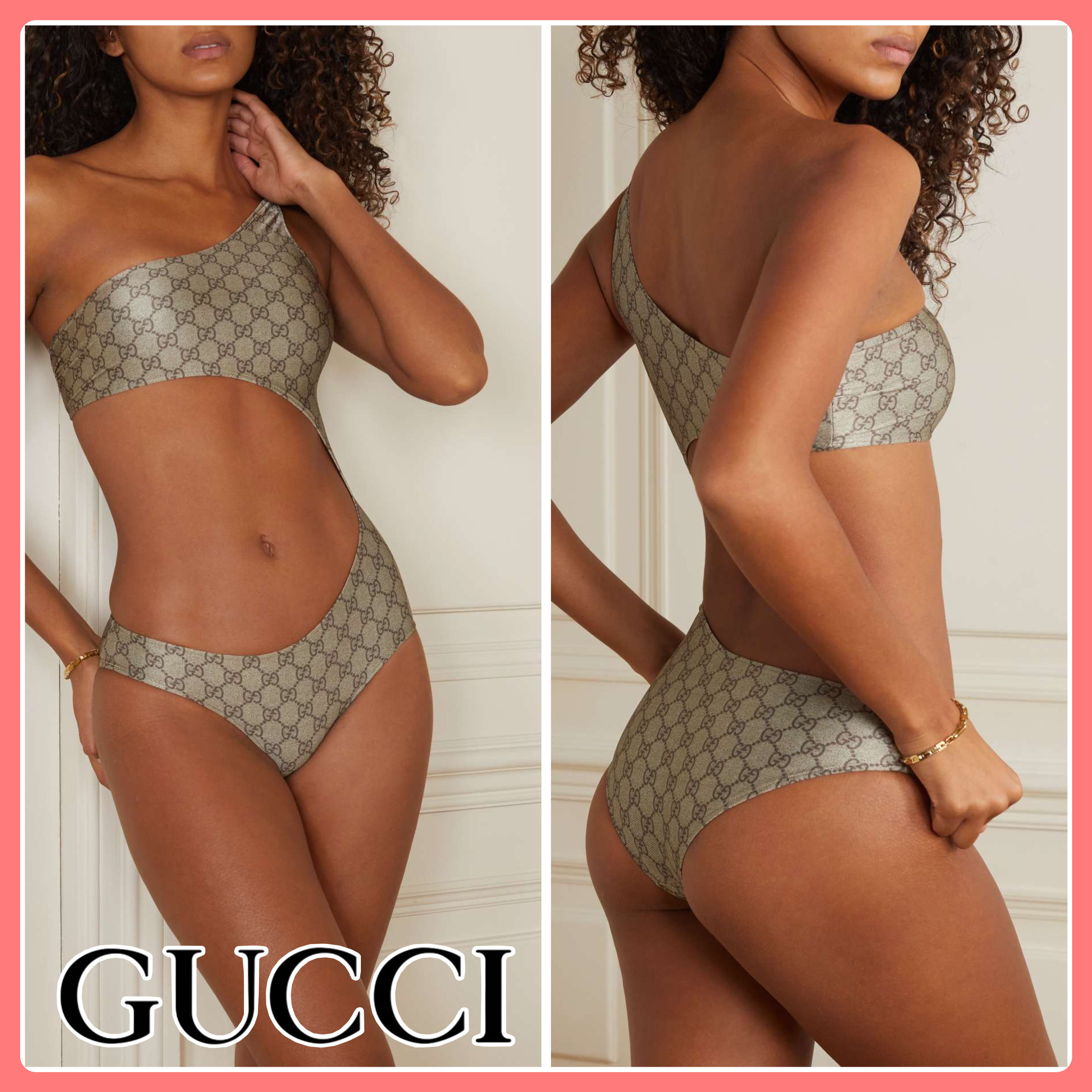 【関税込み】☆GUCCI☆ ワンショルダーカットアウト水着