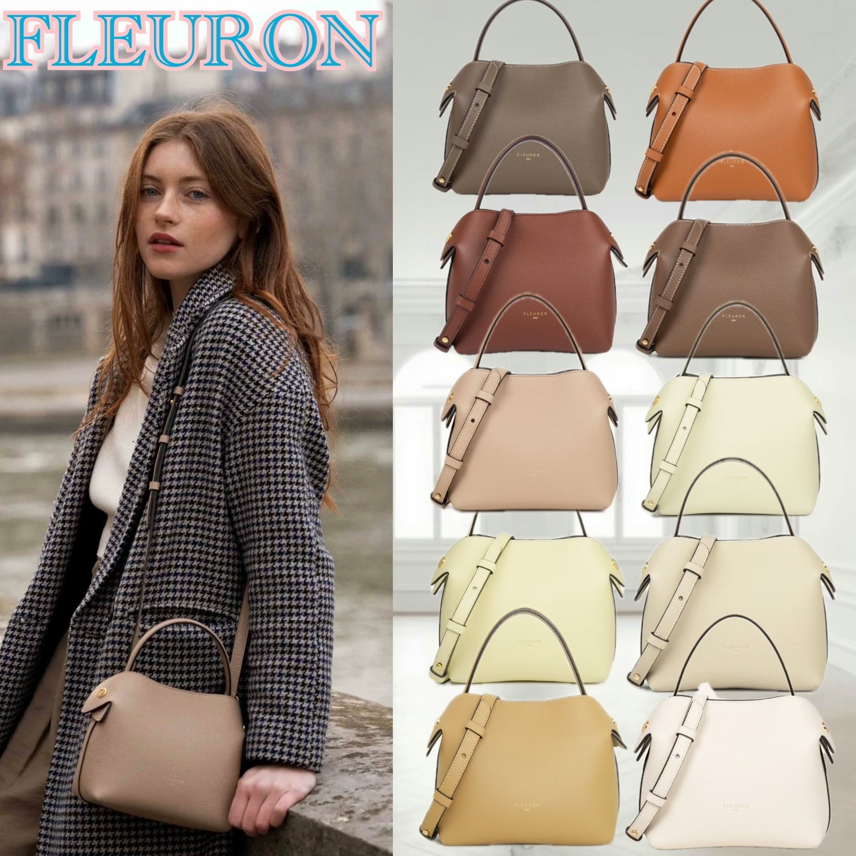 パリ発★FLEURON MINI SWANN レザー ショルダーバッグ 2way