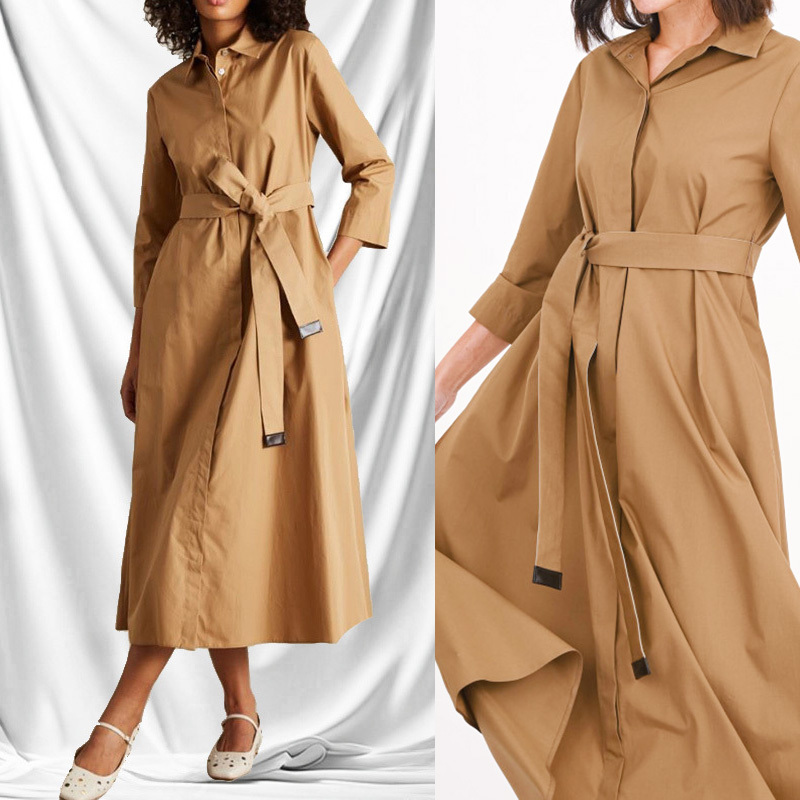 DT☆S MAX MARA「1OLIMPIA」コットンサテン製シャツドレス