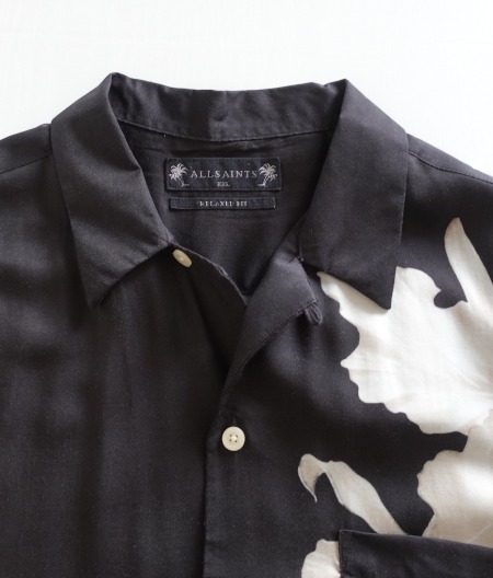 “ALLSAINTS” プリントキャンプ/アロハシャツ Black/Flower