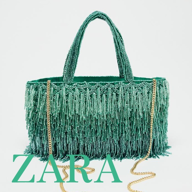 【ZARA】ラインストーン フリンジ バッグ 6577/510/500