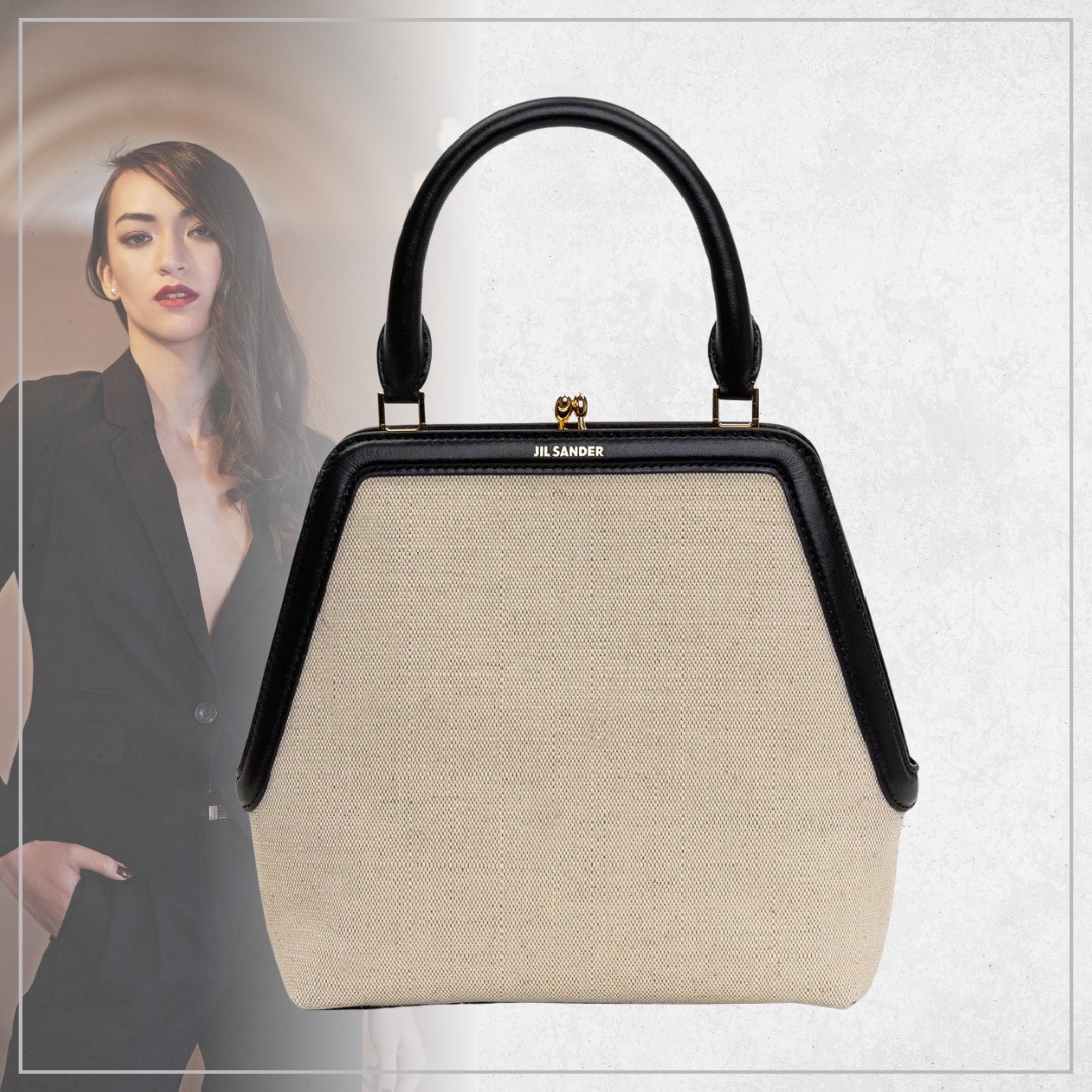 【上質なアクセント】Jil Sander スクエア トップハンドルバッグ