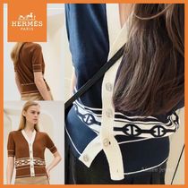 ＊上品＊【HERMES】《シェーヌ・ダンクル》半袖カーディガン