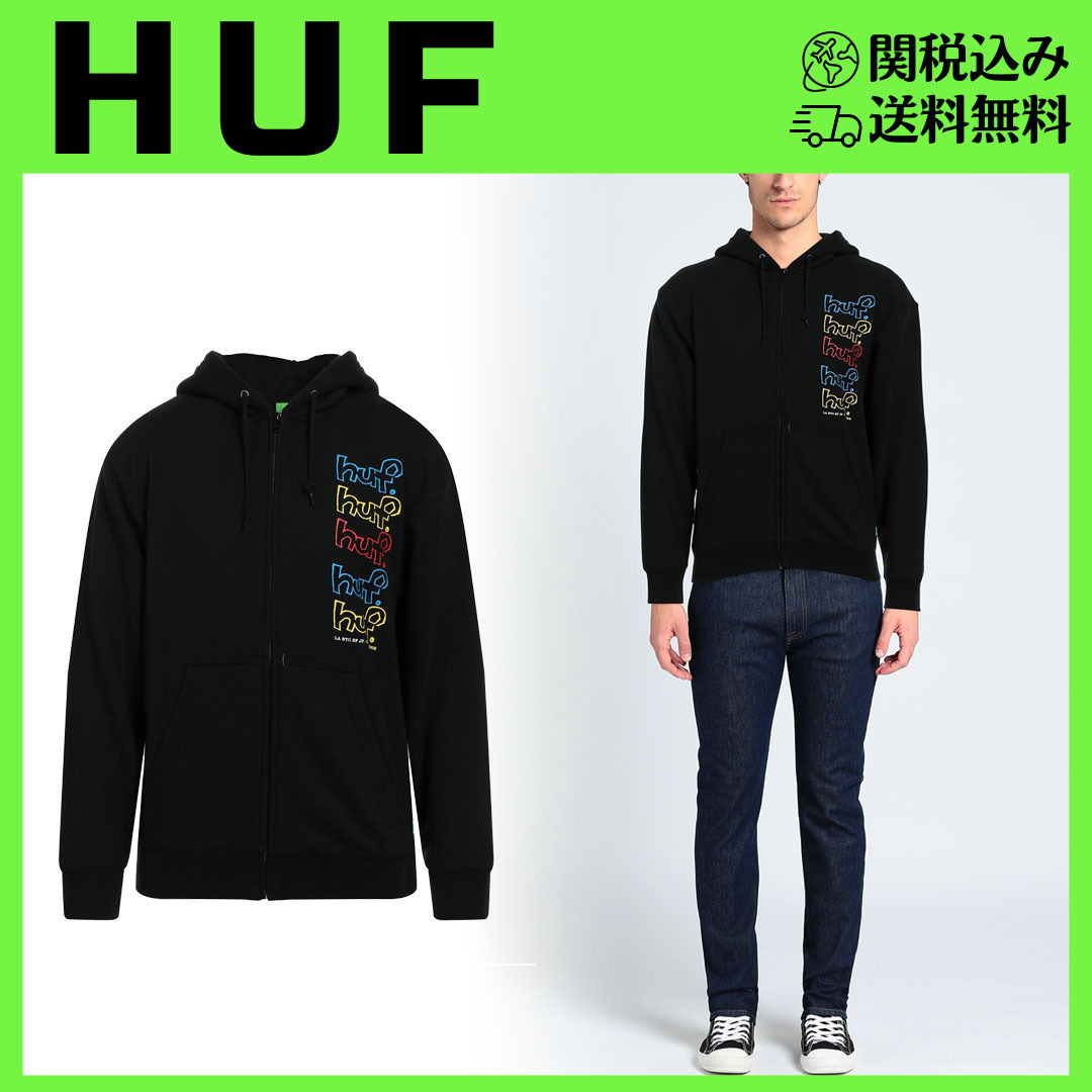 スウェット【HUF】関税込み送料無料 ファスナー フード コットン