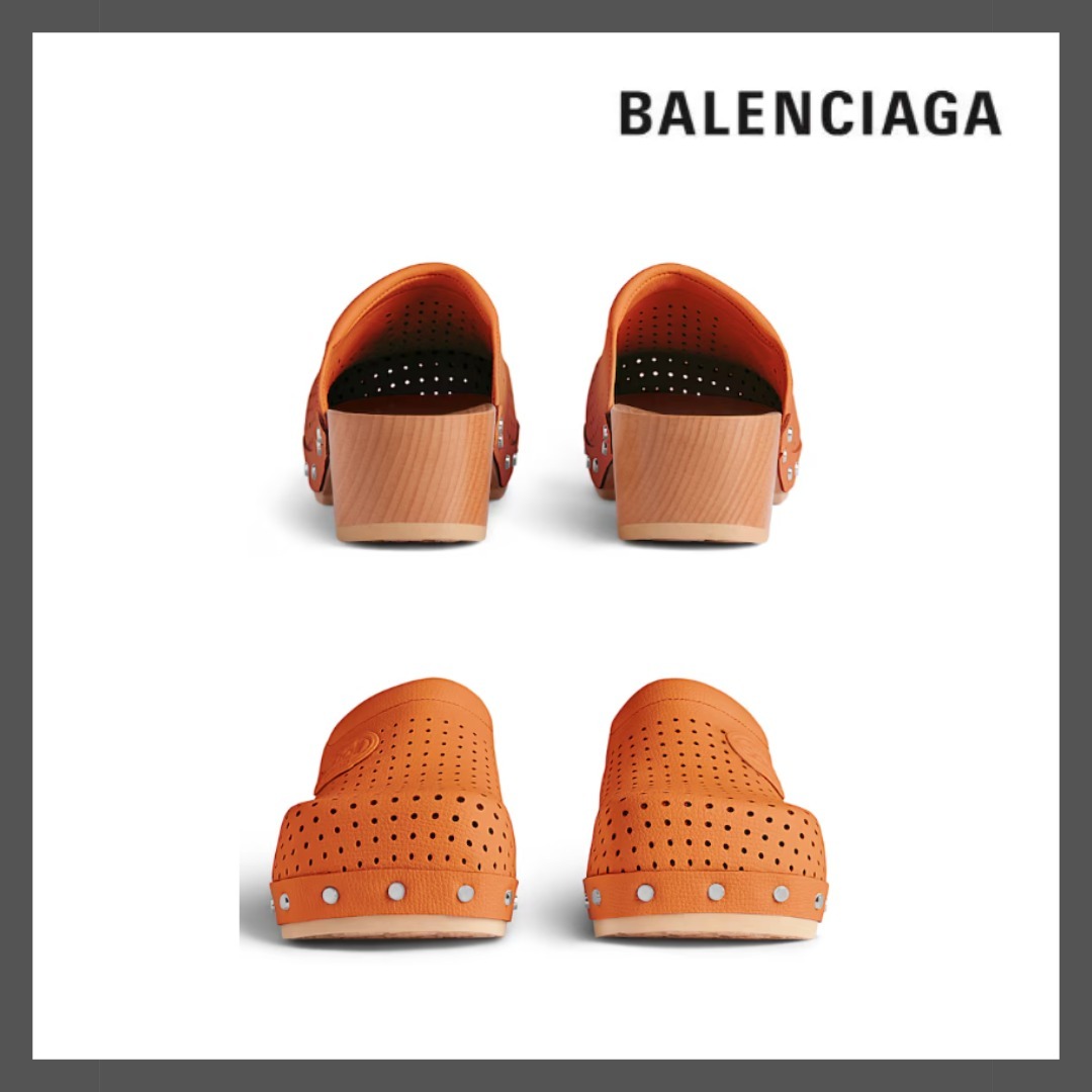 【BALENCIAGA】I Scholl クロッグ ミュール☆直営店買付 ホワイト の ウィメンズ Balenciaga I Scholl クロッグ ミュール