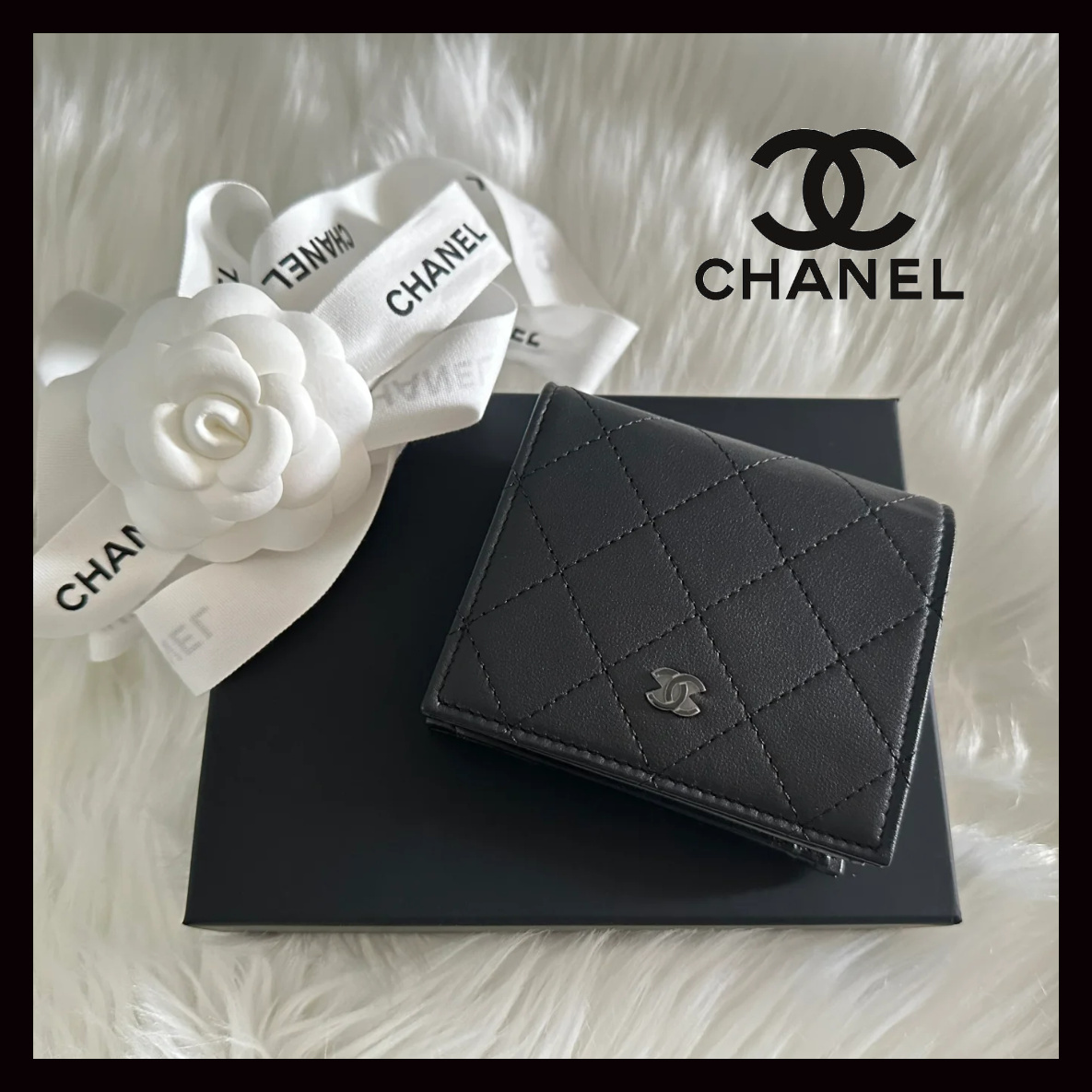 【大人な一品】CHANEL 折りたたみ財布 オールブラック