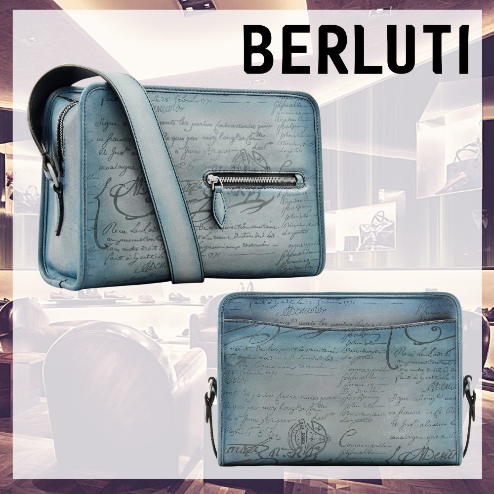 人気☆【Berluti】Journalier Scritto レザー メッセンジャー