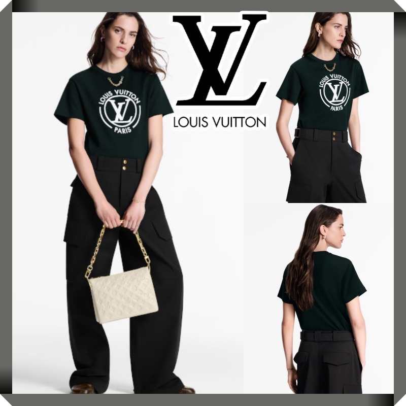 新作★Louis Vuitton◆フロックド LV Tシャツ