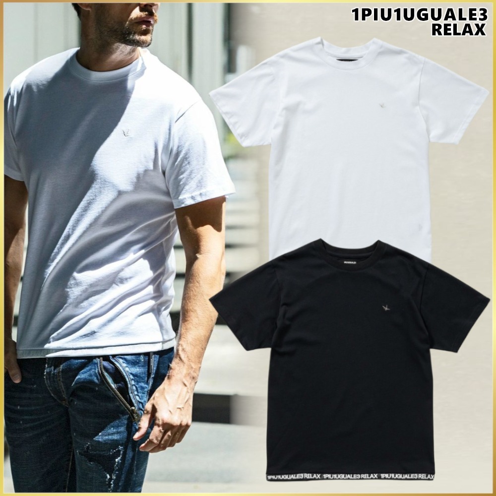 【1PIU1UGUALE3 RELAX】ヘムロゴ 半袖 Tシャツ